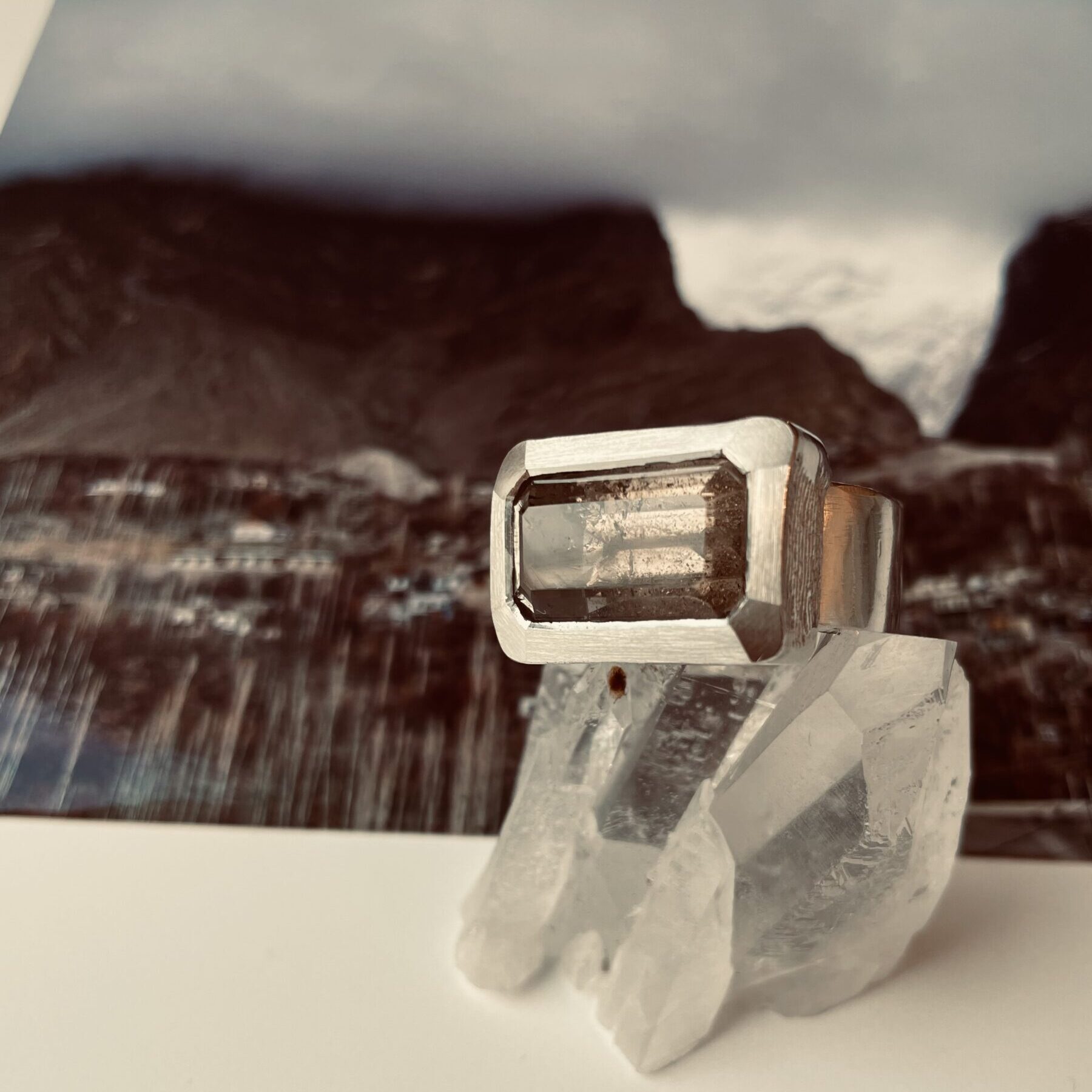 Silberring mit Rauchquarz
